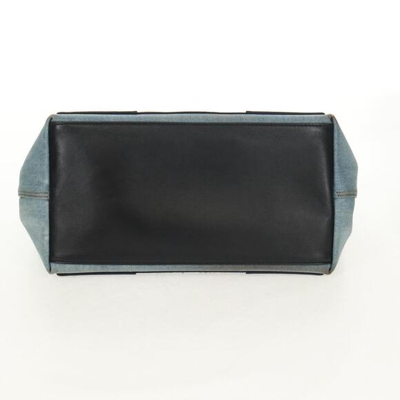 BALENCIAGA Navy Cabas S Hand Bag PVC Leather Blue Silver 339933 Auth 149725